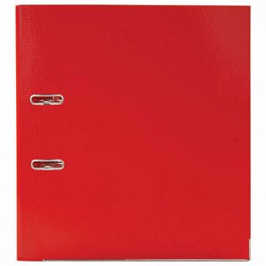 Папка-регистратор BRAUBERG "EXTRA", 75 мм, красная, двустороннее покрытие пластик, металлический уголок, 228572