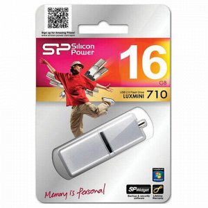 Флеш-диск 16 GB SILICON POWER Touch 710 USB 2.0, серебристый, SP16GBUF2710V1S