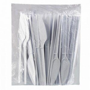 Одноразовые ножи 165 мм, КОМПЛЕКТ 4000 шт. (20 упаковок по 200 штук), "ЭКОНОМ", пластиковые, белые