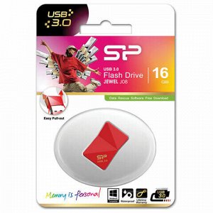 Флеш-диск 16 GB SILICON POWER Jewel J08 USB 3.1, красный, SP16GBUF3J08V1R