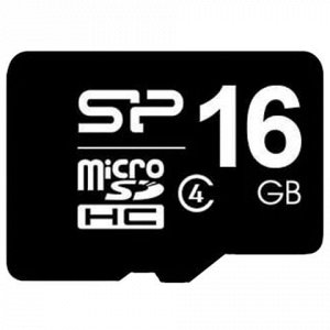 Карта памяти micro SDHC, 16 GB, SILICON POWER, 4 Мб/сек. (class 4), SP016GBSTH004V1