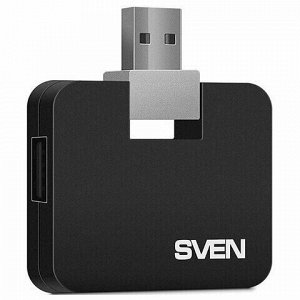 Хаб SVEN HB-677, USB 2.0, 4 порта, порт для питания, черный, SV-017347