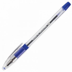 Ручка шариковая масляная с грипом BRAUBERG "Model-XL" ORIGINAL, СИНЯЯ, узел 0,7 мм, линия письма 0,35 мм, 143242