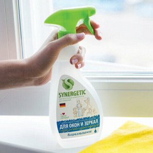 Средство для мытья стекол и зеркал с антибактериальным эффектом 500 мл SYNERGETIC, биоразлагаемое, распылитель, 39027, 107052
