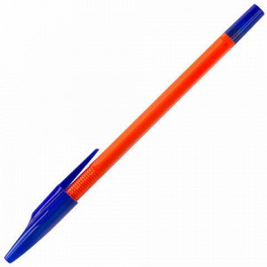 Ручка шариковая масляная STAFF "Flare", СИНЯЯ, корпус оранжевый, узел 1 мм, линия письма 0,7 мм, 142679