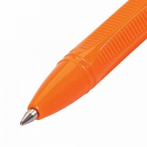 Ручка шариковая масляная STAFF "X-100", СИНЯЯ, корпус оранжевый, узел 1 мм, линия письма 0,7 мм, 143204