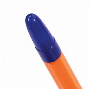 Ручка шариковая масляная STAFF &quot;X-100&quot;, СИНЯЯ, корпус оранжевый, узел 1 мм, линия письма 0,7 мм, 143204