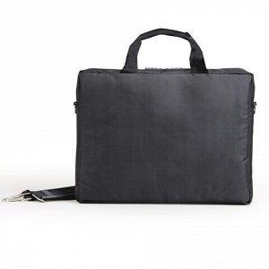 Сумка деловая BRAUBERG с отделением для ноутбука 15,6", "Tempo", карман, черная, 40х30х4 см, 240453