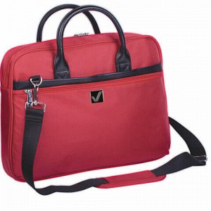 Сумка деловая BRAUBERG с отделением для ноутбука 15,6", "Dialog", 3 кармана, красная, 40х30х7 см, 240462