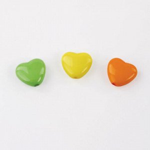 Бусины для творчества "Сердце", 10 мм, 30 грамм, желтые, оранжевые, зеленые, ОСТРОВ СОКРОВИЩ, 661239