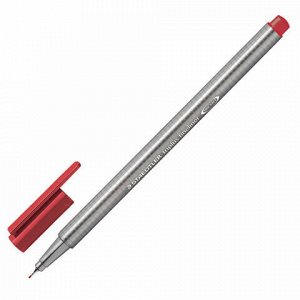 Ручка капиллярная (линер) STAEDTLER "Triplus Fineliner", КАРМИННО-КРАСНАЯ, трехгранная, линия письма 0,3 мм, 334-29