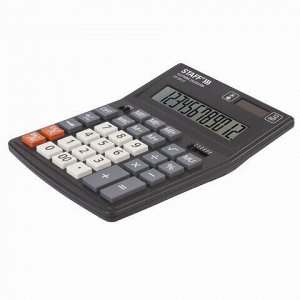 Калькулятор настольный STAFF PLUS STF-333 (200x154 мм), 12 разрядов, двойное питание, 250415