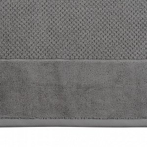 Полотенце банное фактурное серого цвета из коллекции Essential, 90х150 см