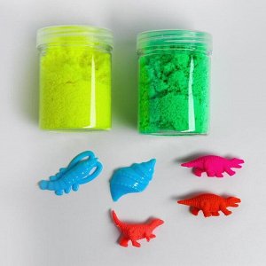 Песок для лепки флаффи «Динозавр», 2 цвета 50 г