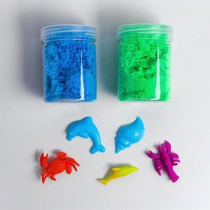 Песок для лепки флаффи «Морской мир», 2 цвета 50 г