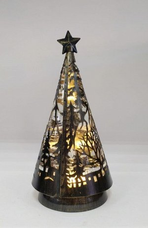 Фонарь Фонарь декоративный "Елка".
С подсветкой и блестками.
Высота 25 см диаметр основания 10 см.
Питание от батареек.