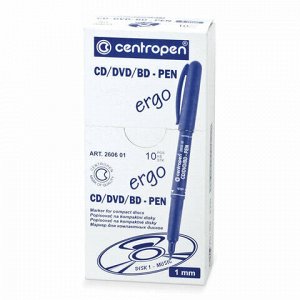 Маркер для CD и DVD CENTROPEN "CD-PEN", ЧЕРНЫЙ, ширина линии 1 мм, 4606/1Ч