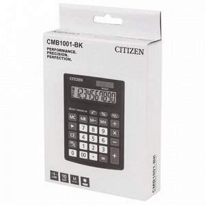 Калькулятор настольный CITIZEN BUSINESS LINE CMB1001BK, МАЛЫЙ (136x100 мм), 10 разрядов, двойное питание