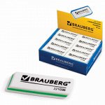 Ластик BRAUBERG &quot;Partner&quot;, 57х18х8 мм, белый, прямоугольный, скошенные края, 221036
