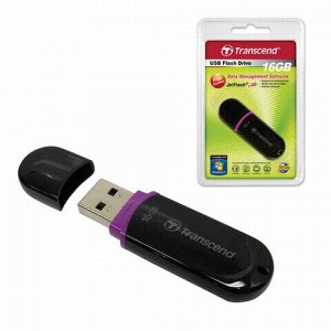 Флеш-диск 16 GB, TRANSCEND JetFlash 300, USB 2.0, черный, TS16GJF300