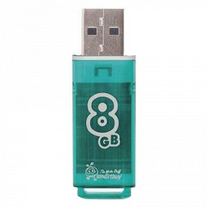 Флеш-диск 8 GB, SMARTBUY Glossy, USB 2.0, зеленый, SB8GBGS-G