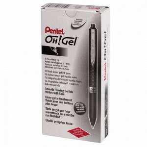 Ручка гелевая автоматическая с грипом PENTEL (Япония) "Oh! Gel", ЧЕРНАЯ, узел 0,7 мм, линия письма 0,35 мм, K497-AN