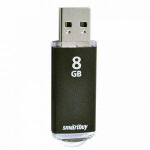 Флеш-диск 8 GB, SMARTBUY V-Cut, USB 2.0, металлический корпус, черный, SB8GBVC-K