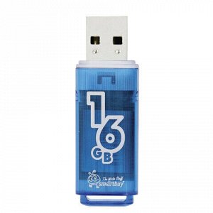 Флеш-диск 16 GB, SMARTBUY Glossy, USB 2.0, синий, SB16GBGS-B