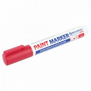 Маркер-краска лаковый (paint marker) 6 мм, КРАСНЫЙ, НИТРО-ОСНОВА, BRAUBERG PROFESSIONAL PLUS EXTRA, 151452