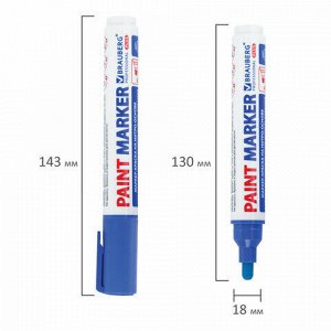 Маркер-краска лаковый (paint marker) 6 мм, СИНИЙ, НИТРО-ОСНОВА, BRAUBERG PROFESSIONAL PLUS EXTRA, 151453