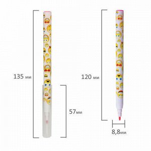 Фломастеры BRAUBERG "Смайлики", 6 цветов, вентилируемый колпачок, корпус с печатью, пластиковая упаковка, увеличенный срок службы, 150529