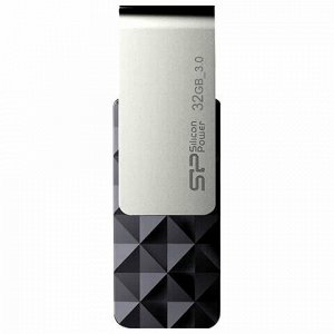 Флеш-диск 32 GB SILICON POWER Blaze B30 USB 3.1, черный, SP32GBUF3B30V1K