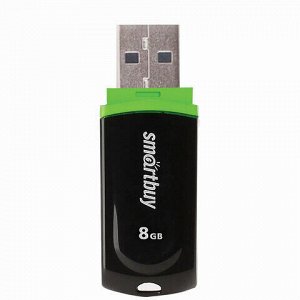 Флеш-диск 8 GB, SMARTBUY Paean, USB 2.0, черный, SB8GBPN-K