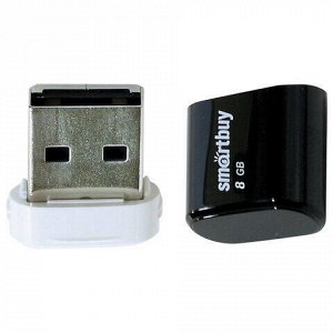 Флеш-диск 8 GB, SMARTBUY Lara, USB 2.0, черный, SB8GBLara-K