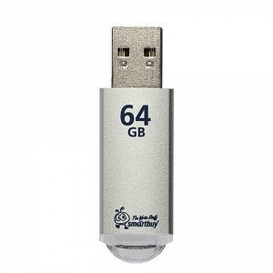 Флеш-диск 64 GB, SMARTBUY V-Cut, USB 3.0, металлический корпус, серебристый, SB64GBVC-S3