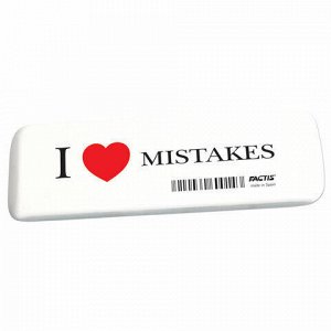 Ластик большой FACTIS &quot;I love mistakes&quot; (Испания), 140х44х9 мм, прямоугольный, скошенные края, GCFGE16C