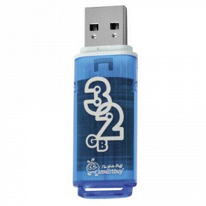 Флеш-диск 32 GB, SMARTBUY Glossy, USB 2.0, синий, SB32GBGS-B