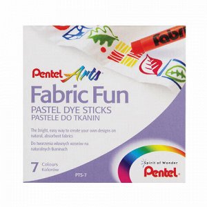 Пастель для ткани PENTEL &quot;Fabric Fun&quot;, 7 цветов, картонная упаковка, PTS-7