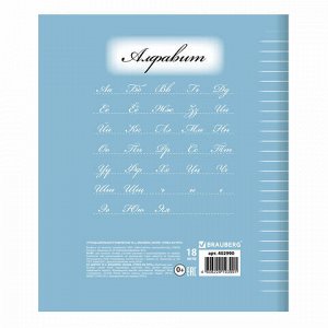 Тетрадь 18 л. BRAUBERG ЭКО &quot;5-КА&quot;, линия, обложка плотная мелованная бумага, СИНЯЯ, 402990