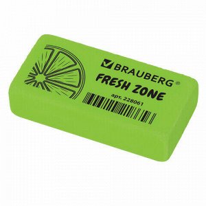 Ластик BRAUBERG "Fresh Zone", 40х20х10 мм, цвет ассорти, прямоугольный, 228061