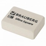 Ластик BRAUBERG &quot;Ultra Square&quot;, 26х18х8 мм, белый, натуральный каучук, 228707