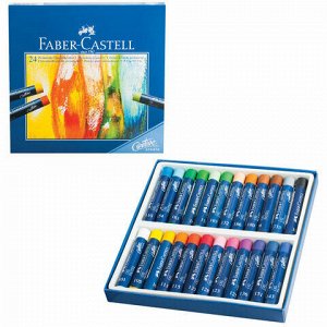 Пастель масляная художественная FABER-CASTELL &quot;Oil Pastels&quot;, 24 цвета, круглое сечение, 127024