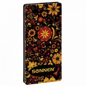 Аккумулятор внешний SONNEN POWERBANK V3802SR, 8000 mAh, 2 USB, литий-полимерный, 262915