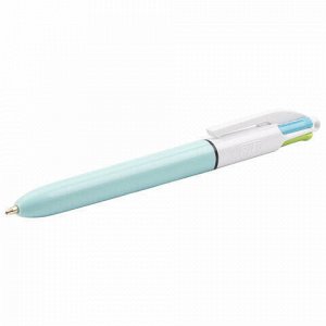 Ручка шариковая автоматическая BIC "4 Colours", 4 цвета (голубой,фиолетовый, розовый, салатовый), узел 1 мм, линия письма 0,32 мм, 887777