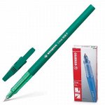 Ручка шариковая STABILO &quot;Liner&quot;, ЗЕЛЕНАЯ, корпус зеленый, узел 0,7 мм, линия письма 0,3 мм, 808/36