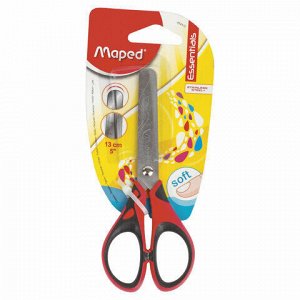 Ножницы MAPED (Франция) "Start Soft", 130 мм, прорезиненные ручки, ассорти, картонная упаковка с европодвесом, 464410
