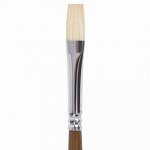 Кисть художественная профессиональная BRAUBERG ART CLASSIC, щетина, плоская, № 6, длинная ручка, 200715