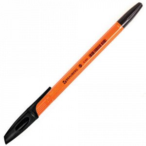 Ручка шариковая BRAUBERG "X-333 Orange", ЧЕРНАЯ, корпус оранжевый, узел 0,7 мм, линия письма 0,35 мм, 142410