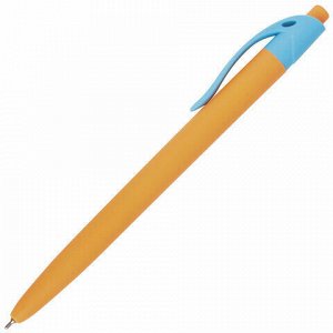 Ручка шариковая масляная автоматическая BRAUBERG &quot;FRUITY RX&quot;, СИНЯЯ, soft-touch, узел 0,7 мм, линия письма 0,35 мм, 142656