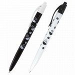 Ручка шариковая масляная автоматическая BRAUBERG BLACK&amp;WHITE &quot;Coffee&quot;, СИНЯЯ, узел 0,7 мм, линия письма 0,35 мм, 142659